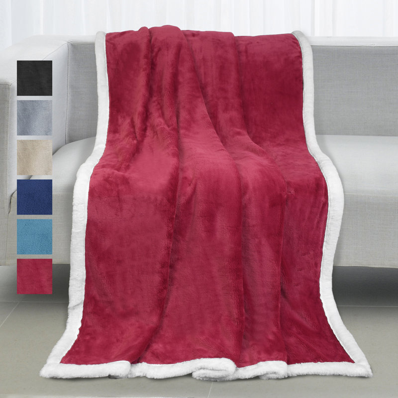 Tirrinia Super Soft Velvet Plush Throw Blanket 50"x 70", Reversible Fuzzy Solid Blanket, All